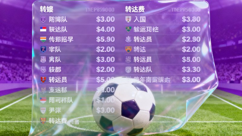 英超冬季转会窗口专题配图，足球场上半透明覆盖层展示各队引援名单与转会费数字，背景为英超联赛标志性紫色色调